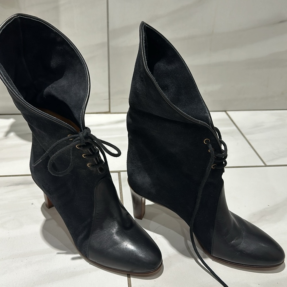 Chloé Western lace up booties